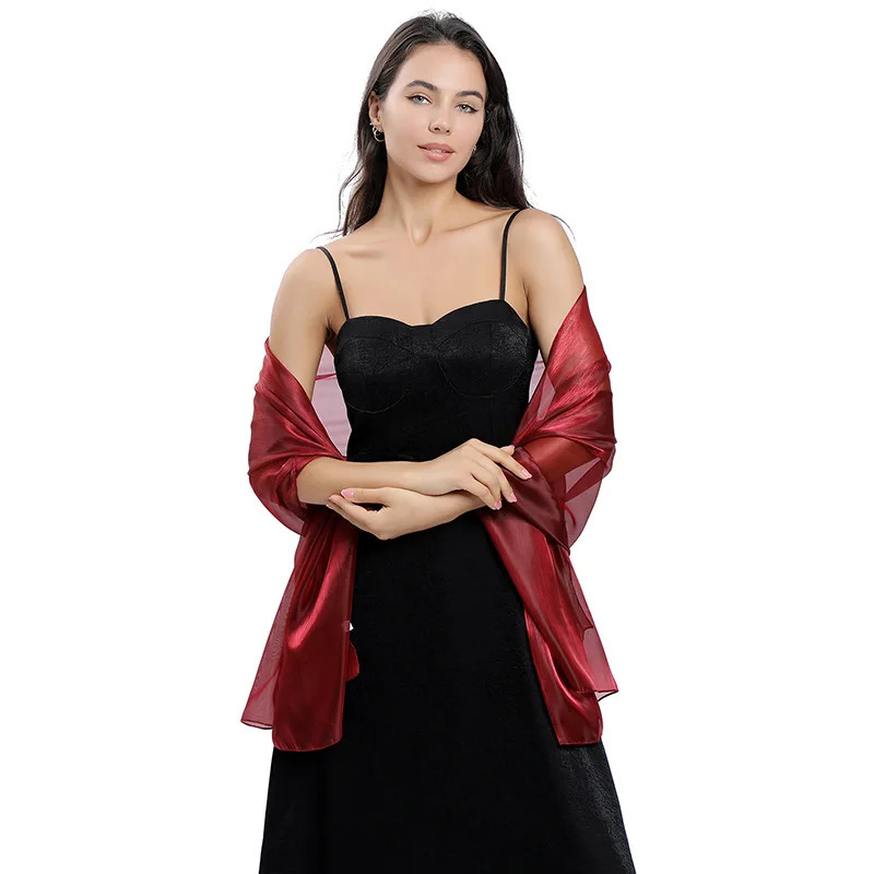 Elegant Women Shawls Wraps for Evening Dresses Bridal Bridesmaid Wedding Shawl Solid Color Party Capes Decoration Scarf 250731