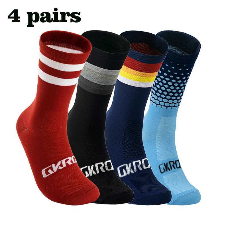 4 Pairs High Quality Professional Team Men Women Cycling Socks Bike Socks Breathable Bicycle Socks Outdoor Sportswear Racing Socks Z250731