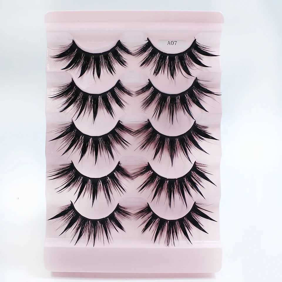 Red Siren Eyelashes Makeup 5 Pairs Soft Natural Mink Lashes Korean Fashion Manga Lashes Z250730