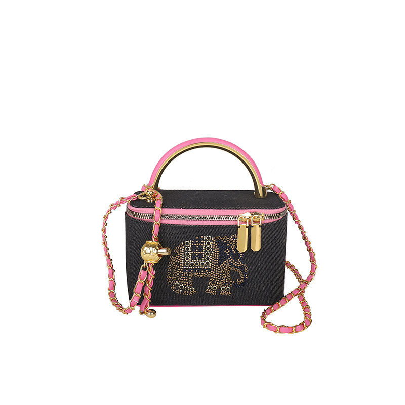 Korean Style Chain Handbag for Women 2025 New Fashion Trendy Personality Rhinestone Shoulder Crossbody Box Bag ddmymoon