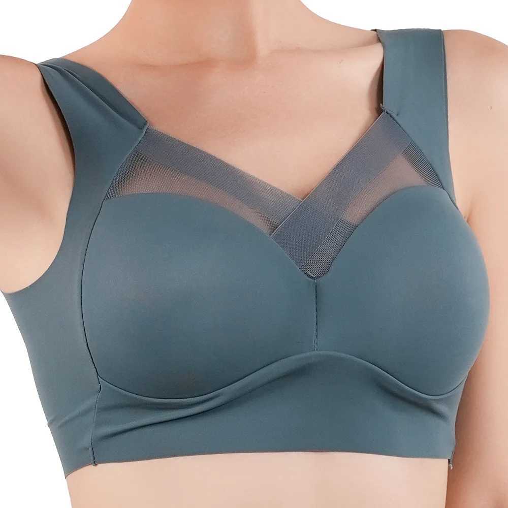 Womens Strappy Push Up Bra Seamless Padded Tops Casual Plus Size Soft Wireless Woman Bras XL-6XL Ice Silk Underwear Z250730