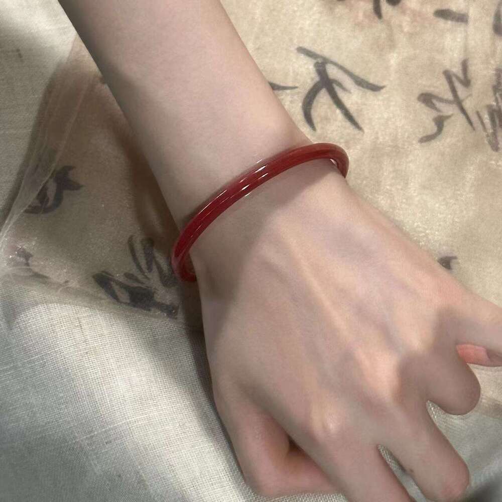 Chinese National Style Cinnabar with Red Bodhi Beads Cute Kitty Cat Stacking Bracelet 070