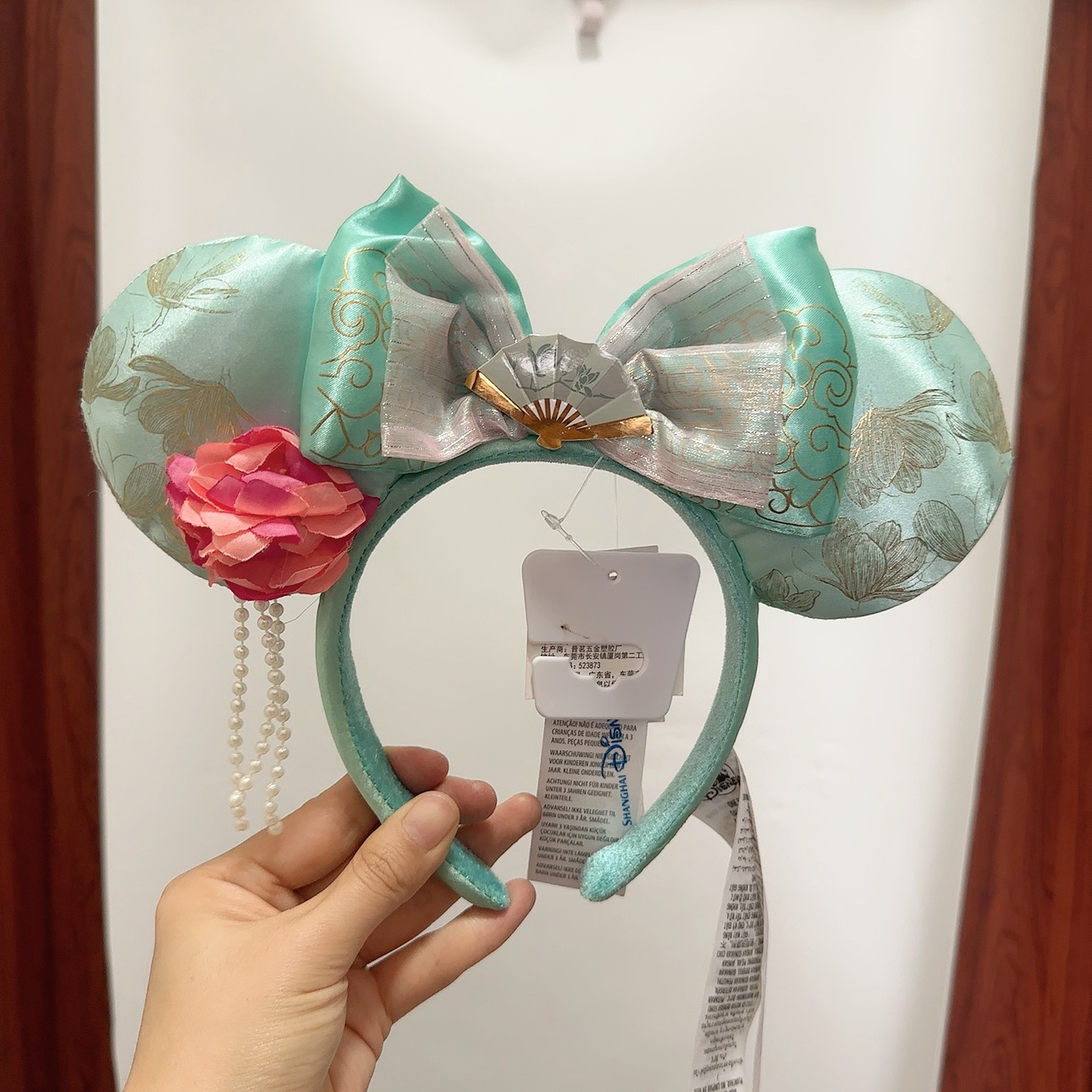 Disney & Minnie Mouse Themed Disney Character Bows - Elegant Mulan-Inspired Easter Egg Design with Sparkling Sequins for Girls X250506