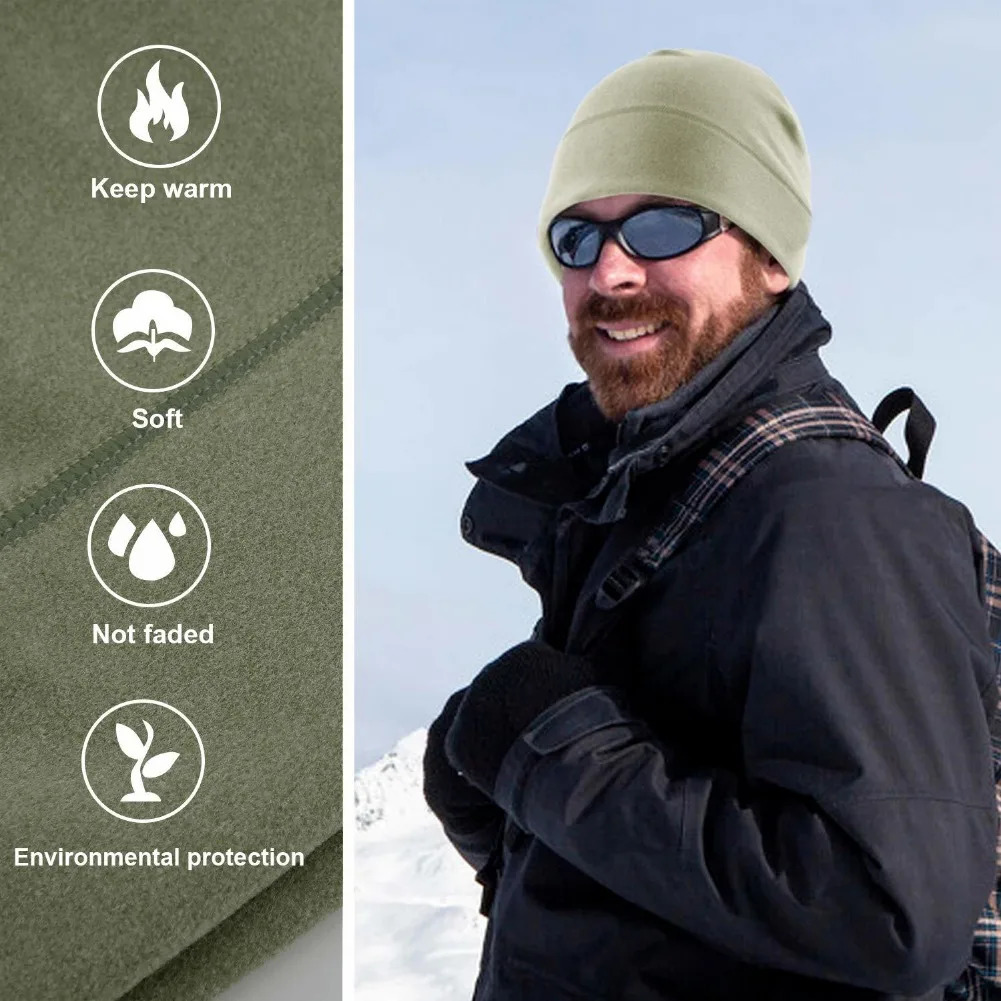 Winter Thermal Warm Skull Cap Windproof Fleece Hat Ski Running Cycling Beanie Hat for Men Women Helmet Liner Running Beanie Hat 250730