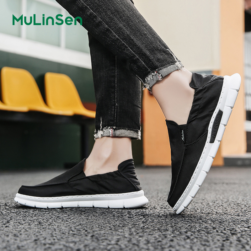 Mulinsen Old Beijing cloth shoes men's casual shoes spring and summer breathable thin ice silk soft sole driving slip-on shoes men