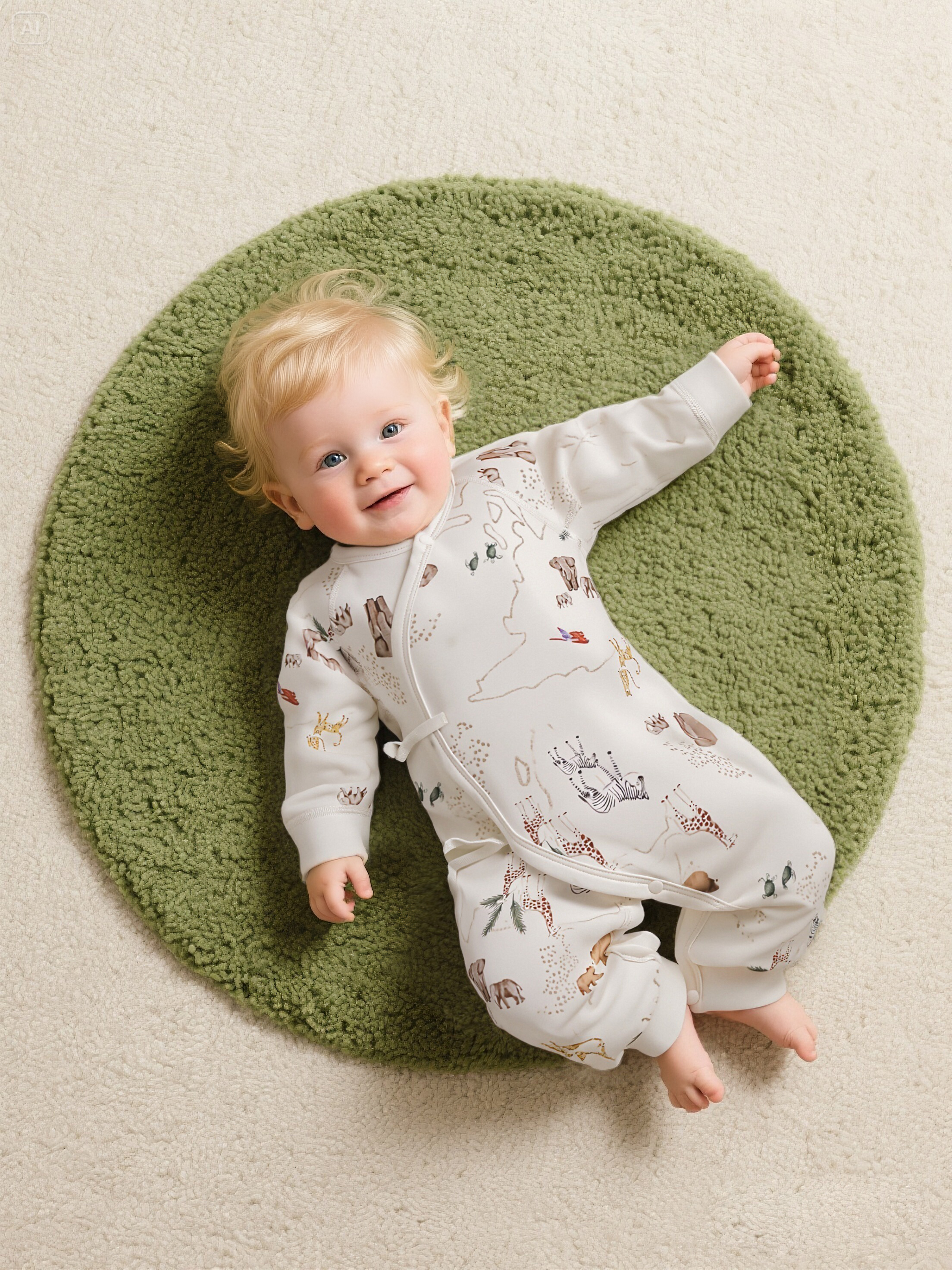 Cotton Breathable Baby All Season Bodysuit with Tie-Up