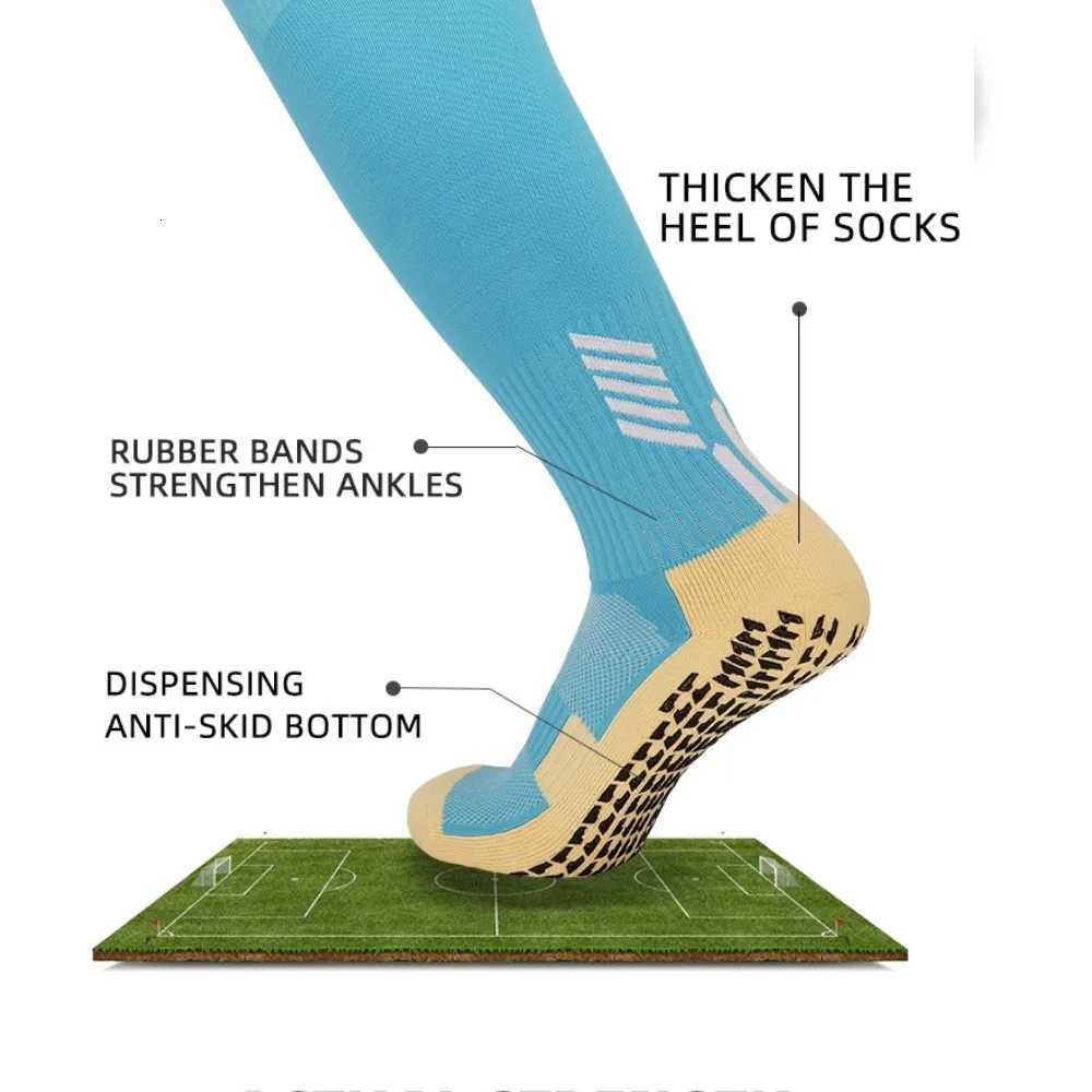 Anti-Slip Football Socks Cut Black Long Length Adhesive Towel High Leg Grip Soccer Stockings Sports for Men and Children Z250731