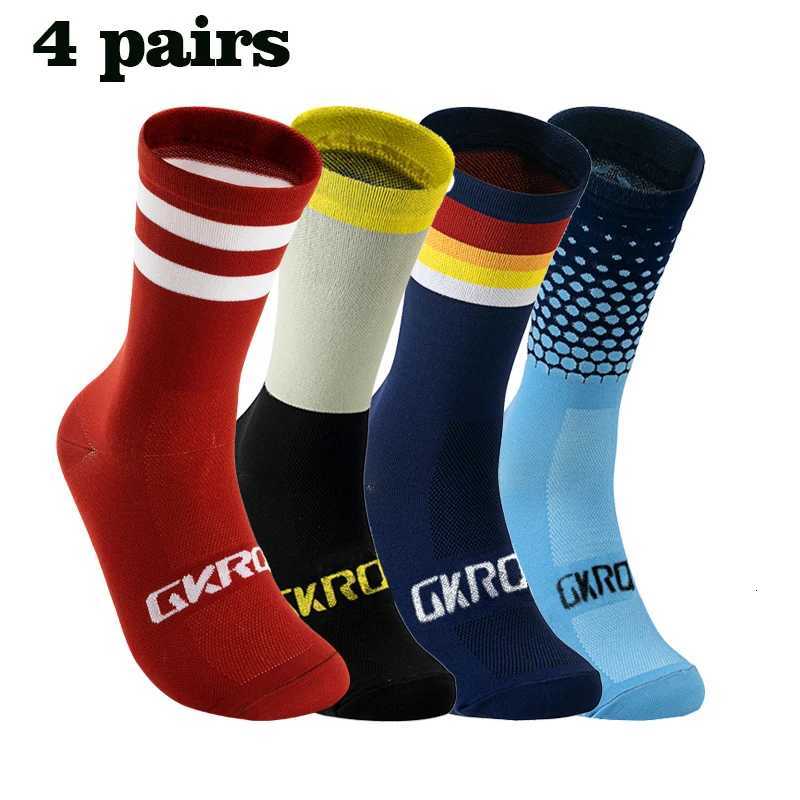 4 Pairs High Quality Professional Team Men Women Cycling Socks Bike Socks Breathable Bicycle Socks Outdoor Sportswear Racing Socks Z250731