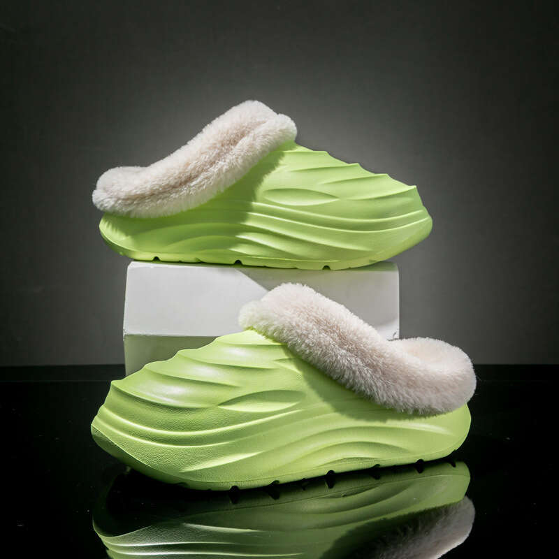 Cocoon Couple Cotton Casual Non-Slip Thick Sole Home Thickened Warm Outdoor 2024 Plush Slippers