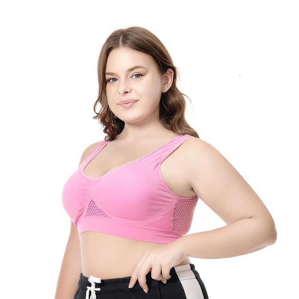 7XL Breathable Fitness Running Vest Sleep Underwear Padded Crop Tops Hollow Out Women Soft Sport Bra Underwear Top Bras Z250730