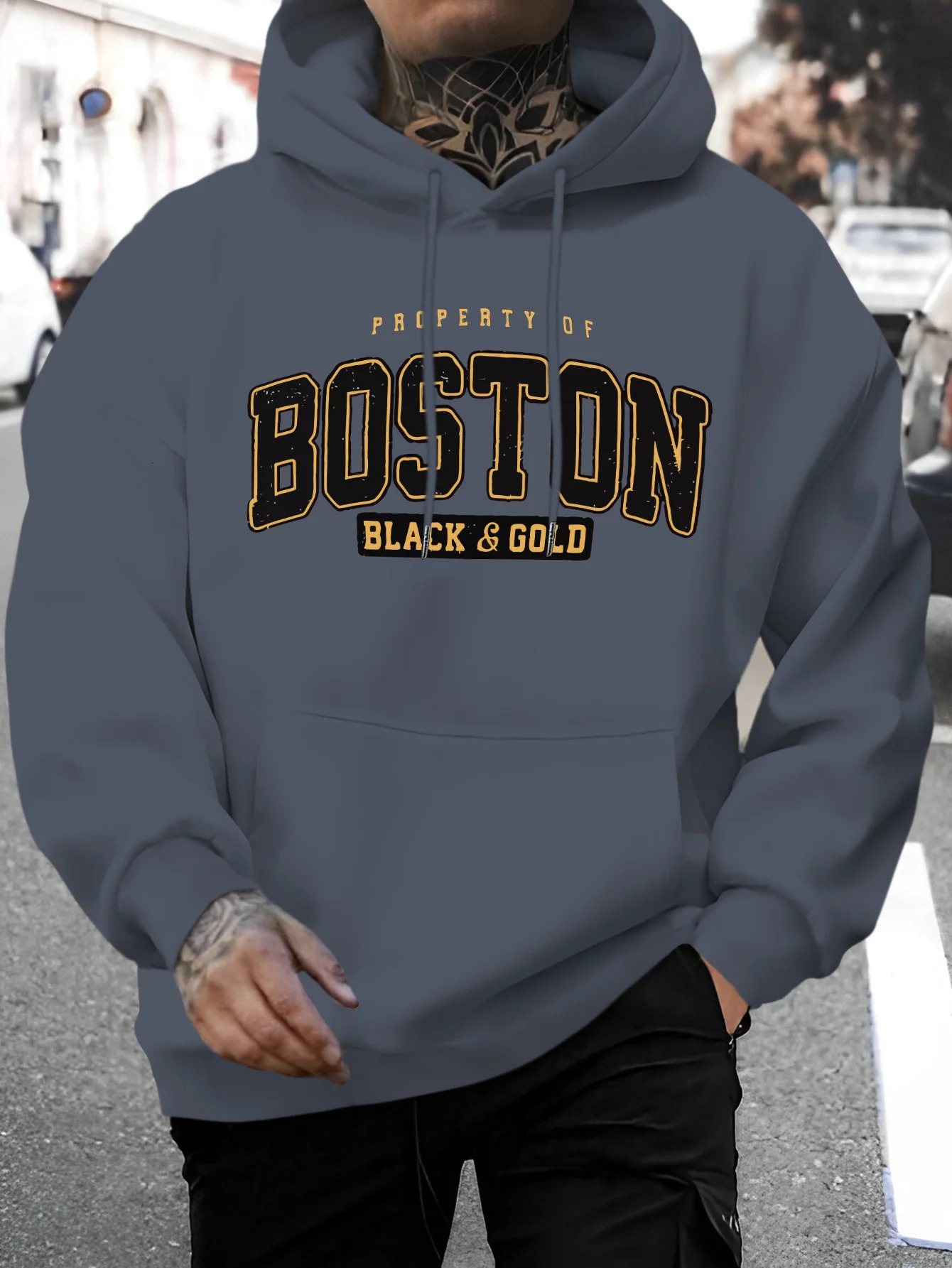 AutumnWinter Boston Hoodie n Mens Street Style Sportswear Autumn Casual Fashion Round Neck 250729