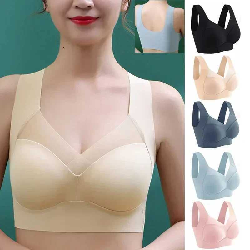 1pcs Ice Silk Seamless Sports Bra Gather Prevent Sagging Underwear No Steel Ring Comfortable Large Size Sexy Bra Vest Bralette Z250730