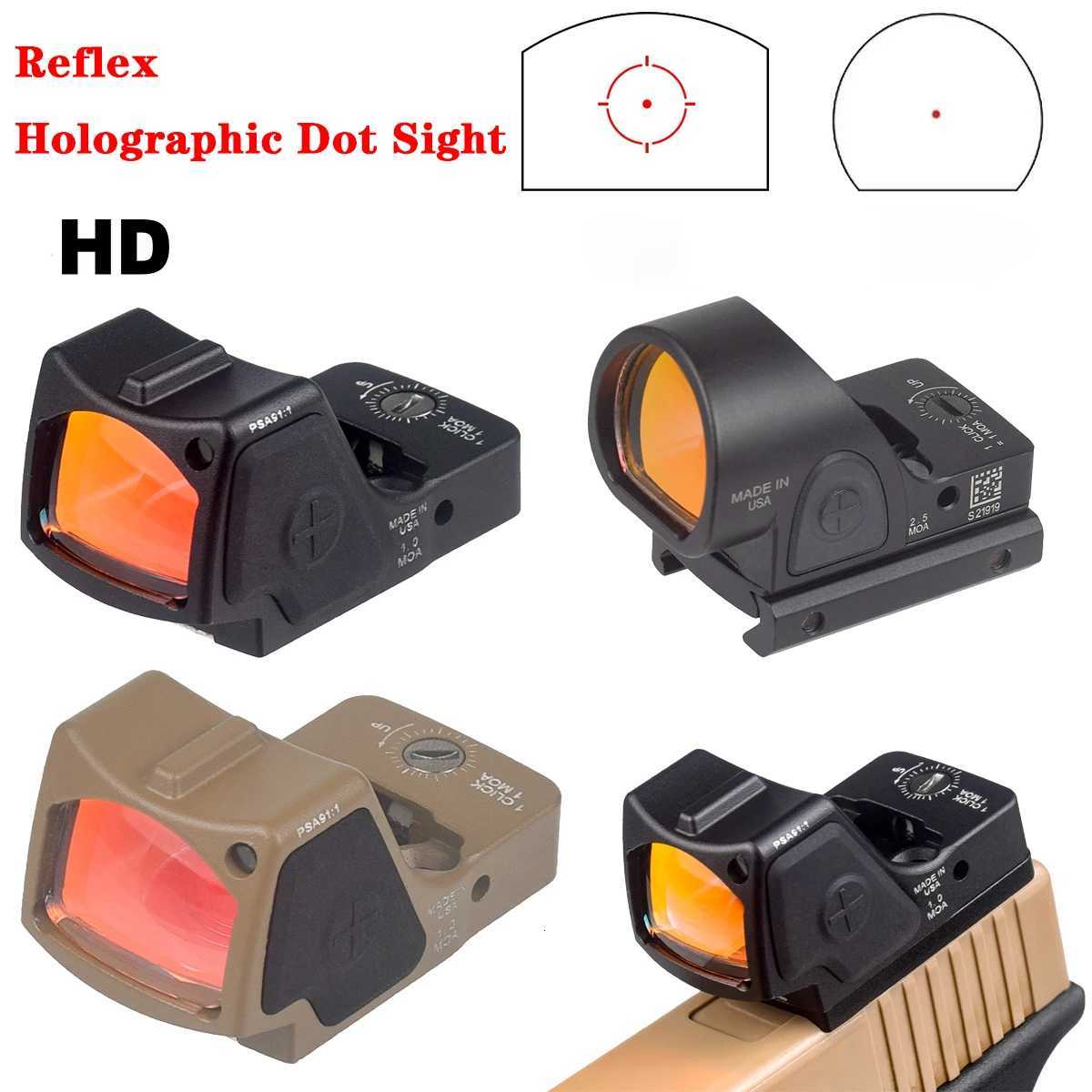 Red Dot Sight Reflex Holographic Optics for GLOCK Pistol Handgun Airsoft Rifle Collimator Scope Sight 20mm Picatinny Rail Mount R250730