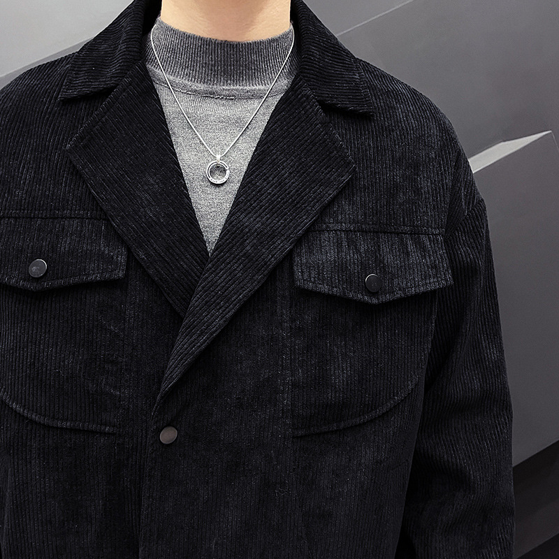 Autumn men's long-sleeved jacket jacket Korean casual slim tooling was thin fashion trend corduroy jacket
