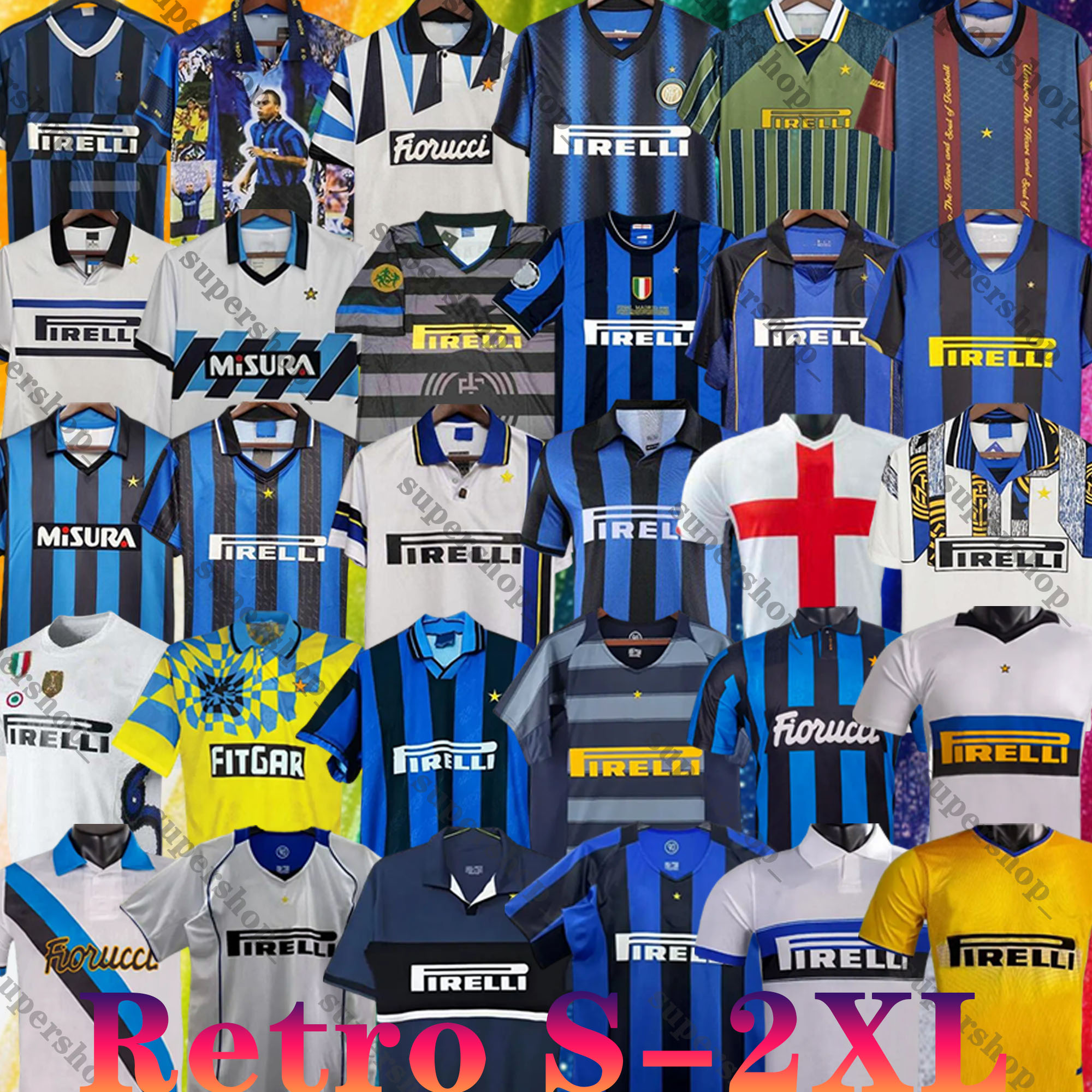 Inter Retro SNEIJDER ZANETTI Soccer jerseys 1988 1990 92 94 97 98 99 BAGGIO MILITO MATERAZZI DJORKAEFF ADRIANO MILANES RONALDO00 03 05 07 10 11 Football Shirts kids kit