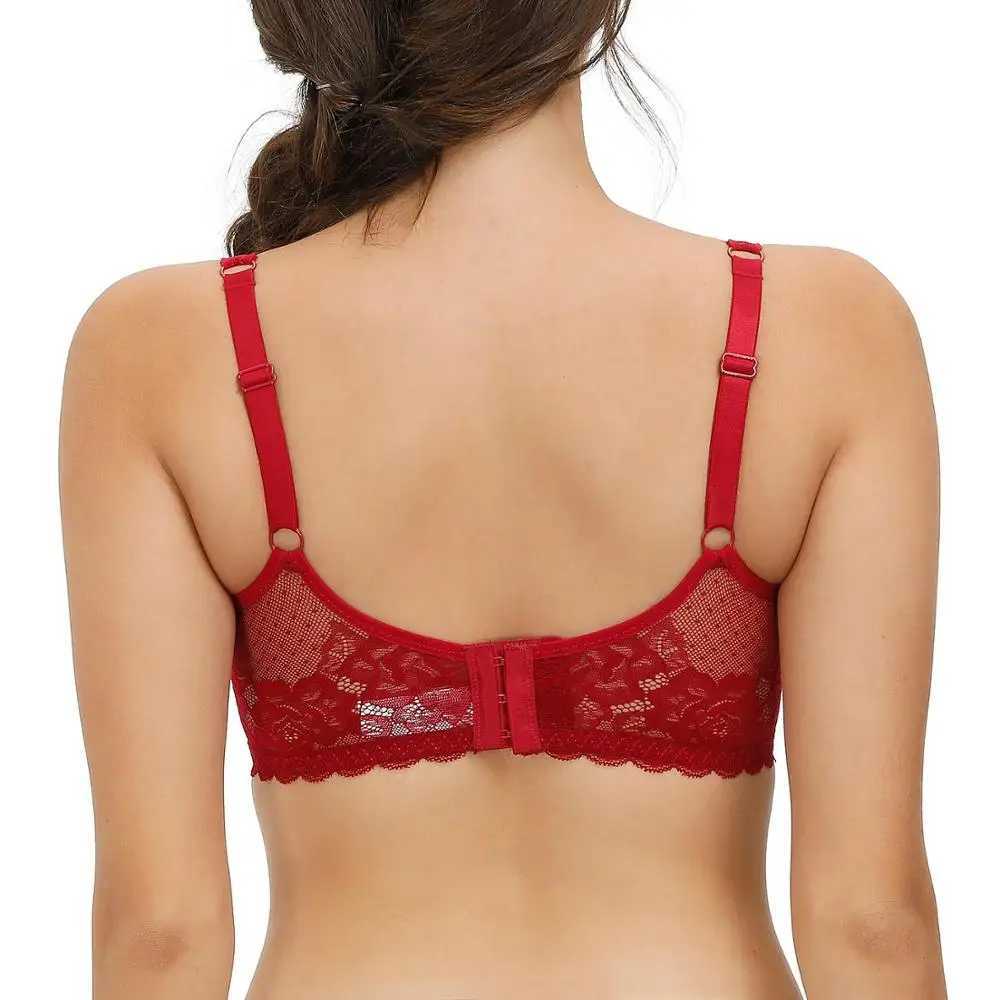 New Full Cup Lace Big Minimizer Transparent Sexy Bras Women Lingerie Mesh Unlined Wire 32 34 36 38 40 42 44 A B C D DD E DDD F Z250730