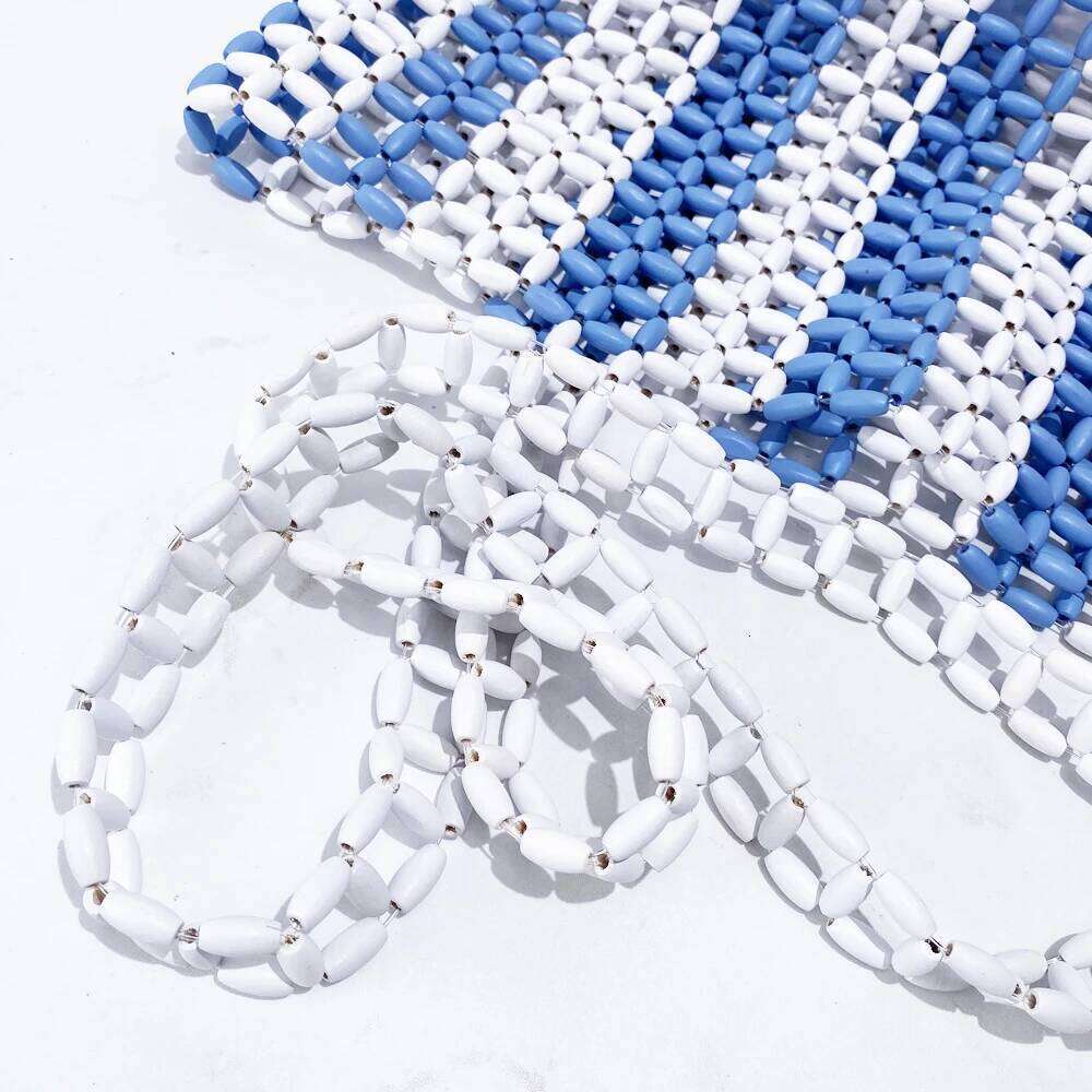 designer bagLuxury Bag Beach Rainbow Hollow Tote Bags For Women Designer Handbags And Purses 2025 New In Wood Hand-Woven Large Capacity Shoulder