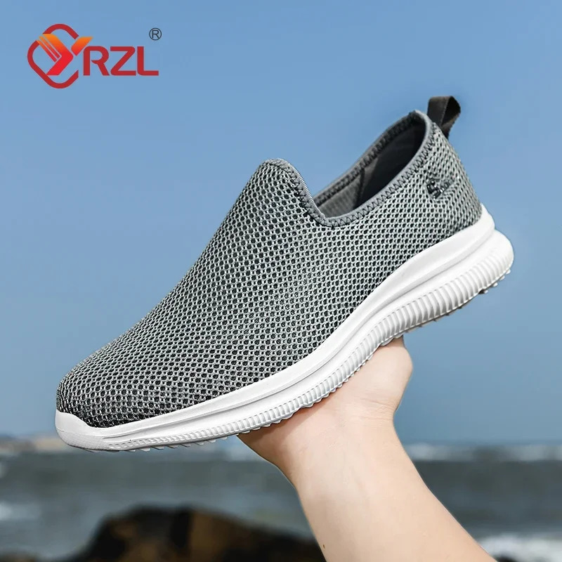 YRZL Mens Sneakers Breathable Unisex Casual Shoes Outdoor Non-Slip Mesh Loafers Walking Lightweight Fashion Male Tennis Shoes 250724