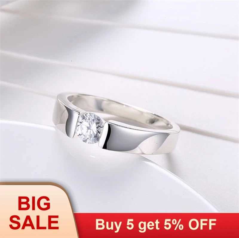 Real Natural Solid 925 Silver Rings 1 Carat Sona Diamant Wedding Rings for Women and Men Full Size 6 7 8 9 10 11 12 y250730