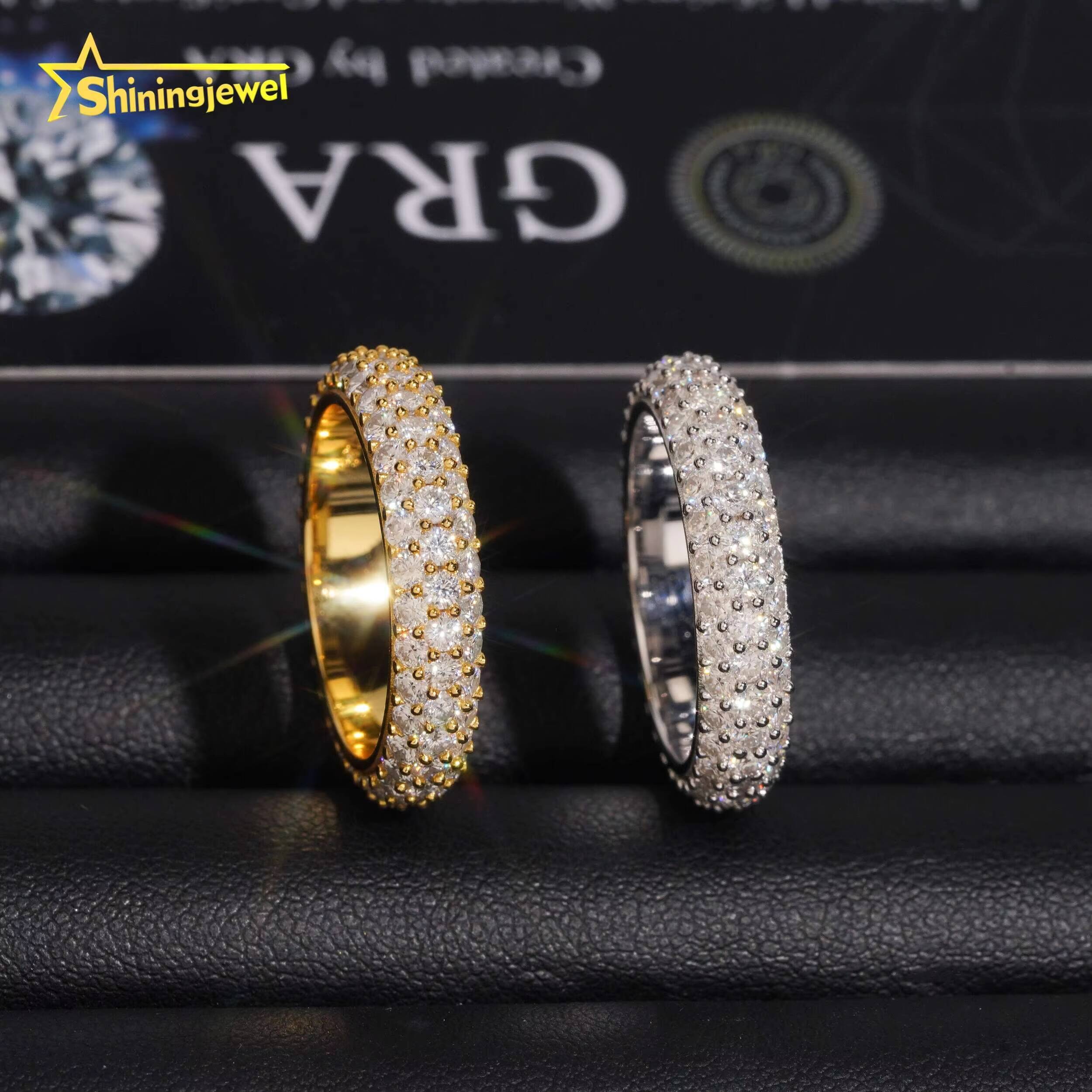 Luxury Silver Jewelry Moissanite Eternity Band Diamond Engagement Ring Wedding Rings 925 Sterling Sliver Jewelry