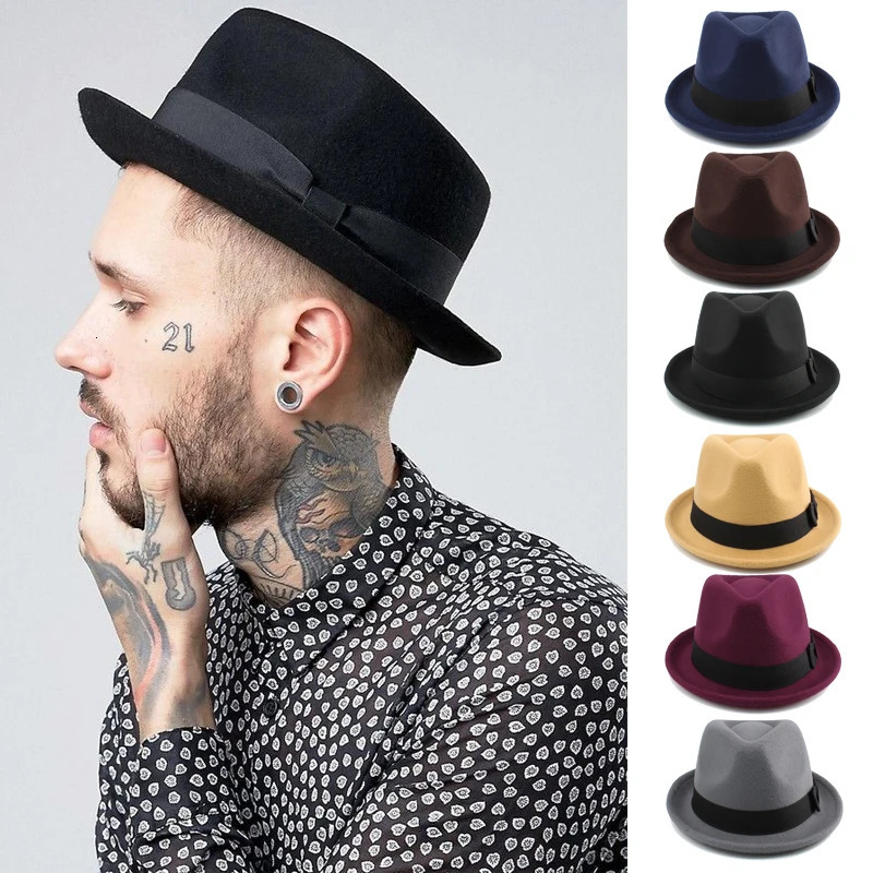 Men Women Fedora Hats Trilby Sunhats Panama Caps Classial Retro Jazz Outdoor Travel Party Street Style Winter Warm Size L 7 1/4 250730