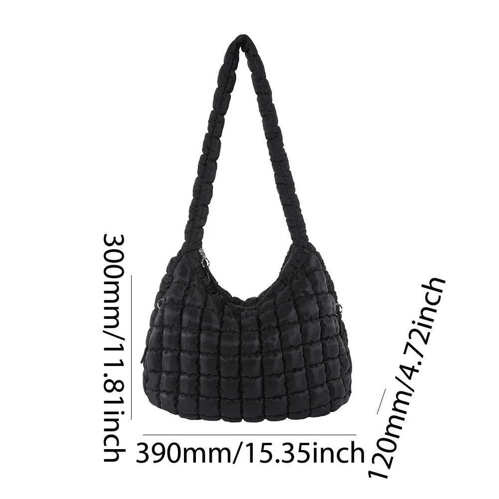 Quilted Bubbles Shoulder Bags Women Large Capacity Sling Bag Puffer Padded Fashion Satchel Bag Casual Solis Color Crossbody Bags Y250730