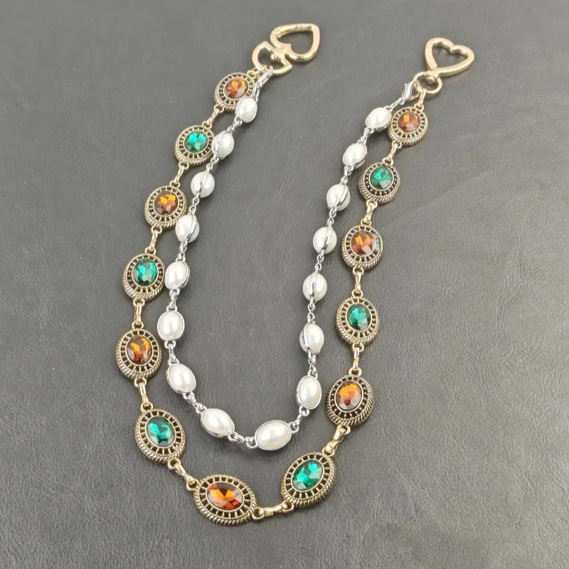 Model Retro Agate Pearl Pants Chain Fashionable Men And Women Ones Waist Accessories Hip Hop Jewelry Key Chain 250730