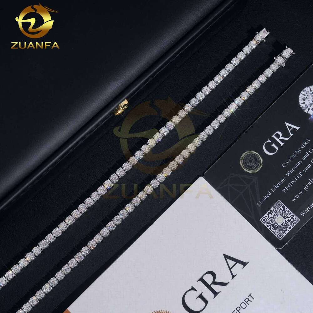 48Hour Shipping 10K 4Mm Hiphop Jewelry VVS Silicon Stone Tennis Chain Necklace