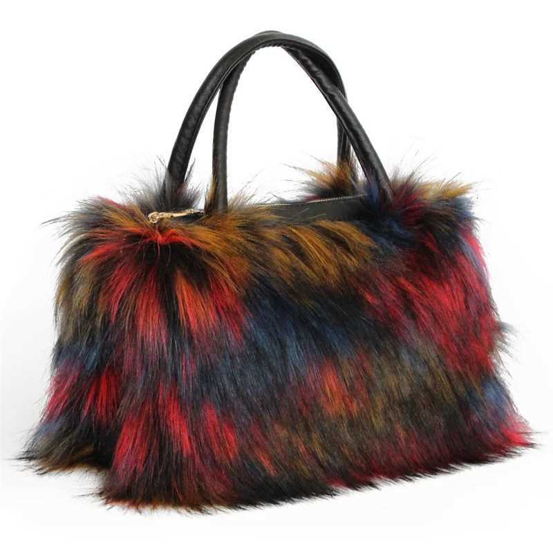 Womens Bags for Women Faux Fur Plush Bag Cute Tote Bags Autumn Winter Fashion Solid Color Handbag Women Travel Shoulder Bags G250729