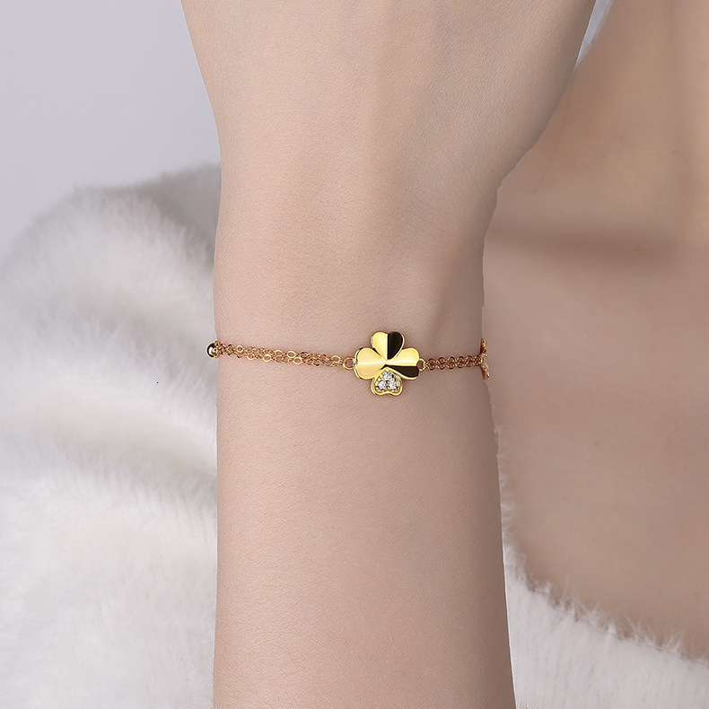 S999 Pure Madam Silver Lucky Four-leaf Clover Bracelet For Designer Bracelet Women, Light Luxury High-end Bracelet 2025 New Model Gift For Girlfriend 