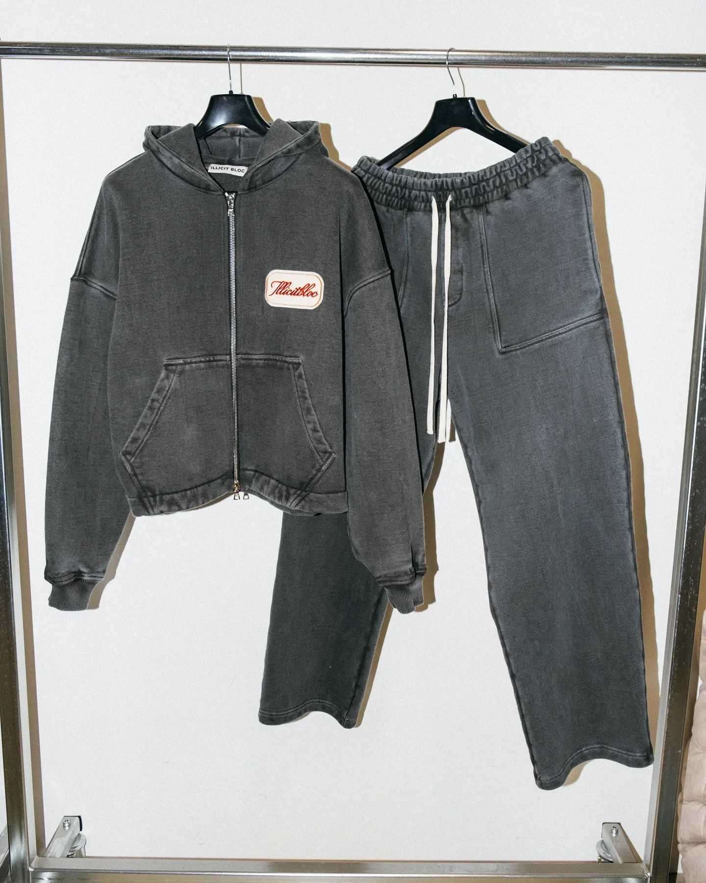 American New Vintage Embroidered Zipper Hoodie Two-Piece Y2K Trend Cotton Sweatshirt Women Hip Hop Gothic Harajuku Jogging Set XJ250731