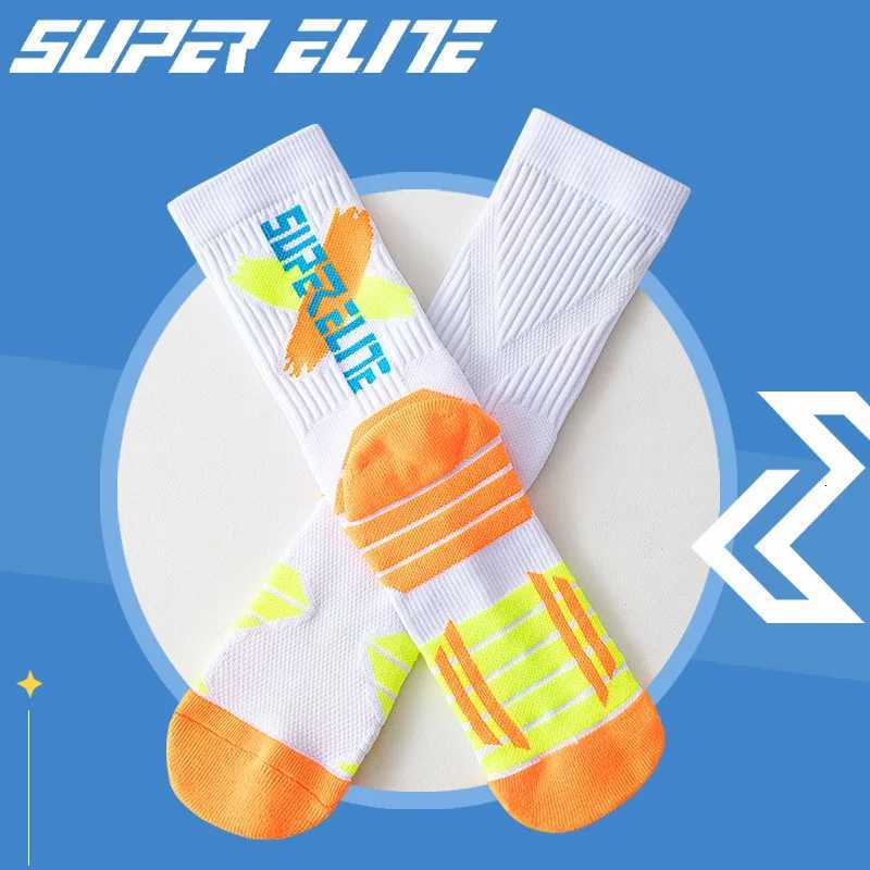 1 Pair High Tube Professional Practical Sport Socks Mens Towel Bottom Thickened Shock Absorbing Contrast Color Elite Socks Z250731