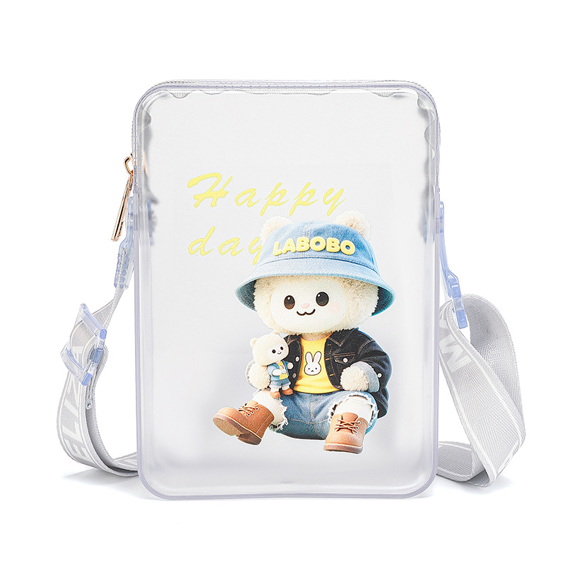 Cross Body Niche Mini Women's Transparent Crossbody Jelly Bag Cute Phone Bag Labubu