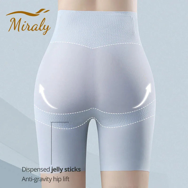 Summer Ultra Thin Ice Silk Shapewear High Waist Belly Slimming Panties Tummy Control Underwear Women Safety Pants Under Skirt 250726