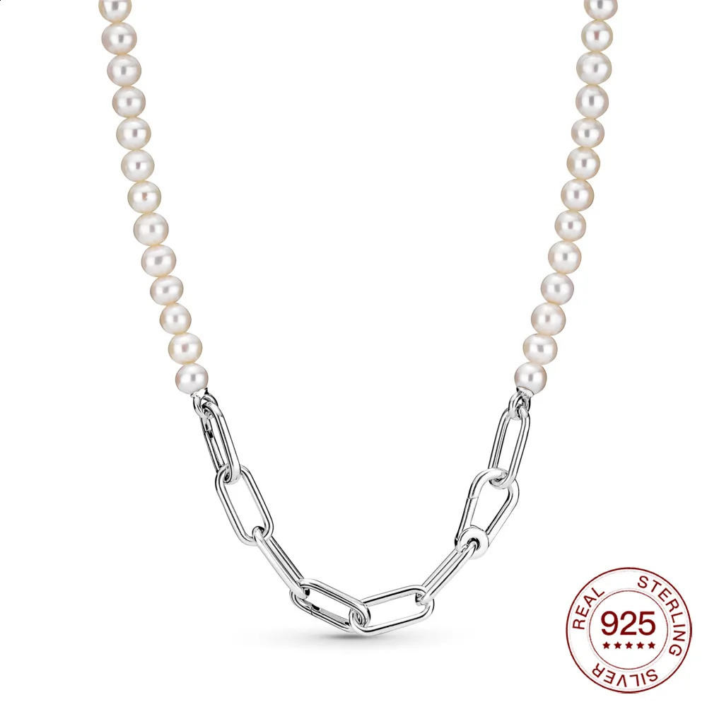 Pearl bracelet silver jewelry necklace pearl Fit original Me charm for women LOVED Gift 250716