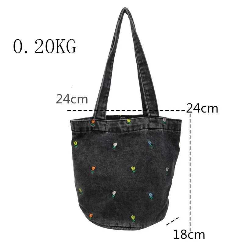 Women Shoulder Bag Large Capacity Denim Tote Bag Fashion Underarm Harajuku Handbag Clutch Bags Simple Female Commuter bags 2025 Y250730
