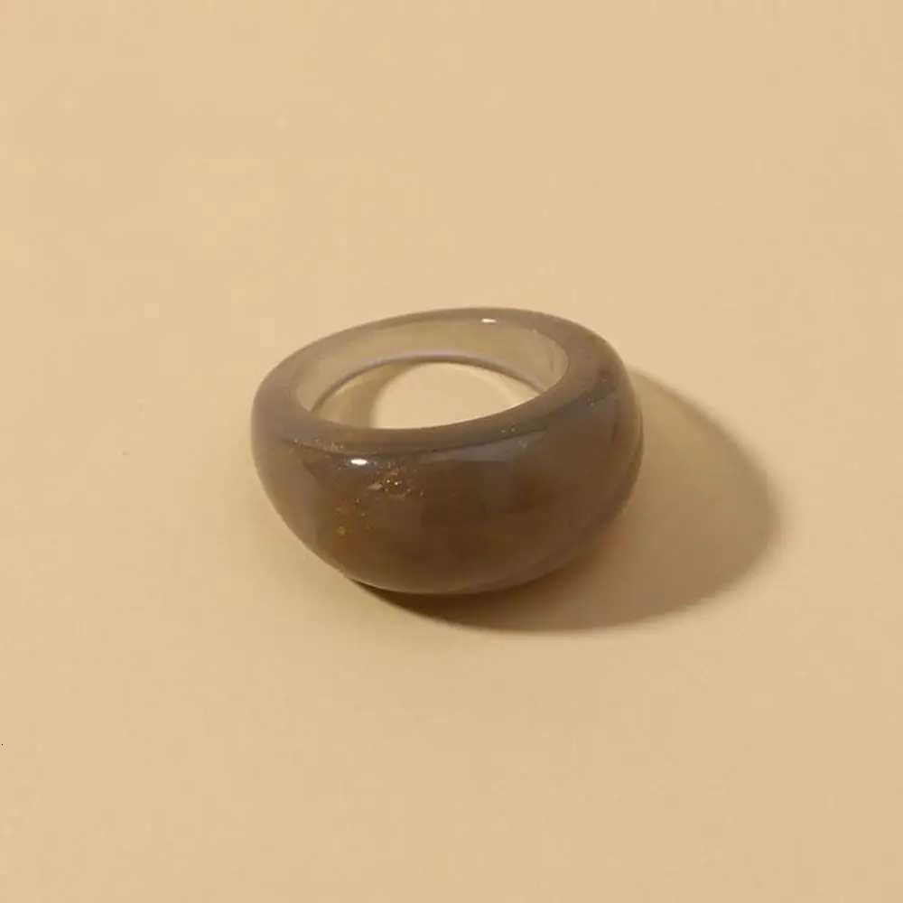 Smooth Geometric Round Rings For Women Men Y2K Colorful Transparent Resin Acrylic Finger Ring Ins Vintage Chunky Ring Jewelry y250730
