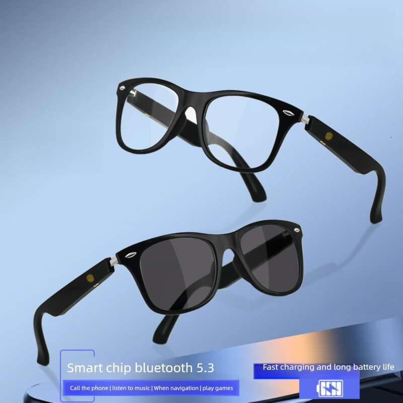 DHcollections Smart Bluetooth Sunglasses - HD Nylon Lenses, Hands-Free Music/Calls, Prescription Compatible (Black/White & Black/Gray)