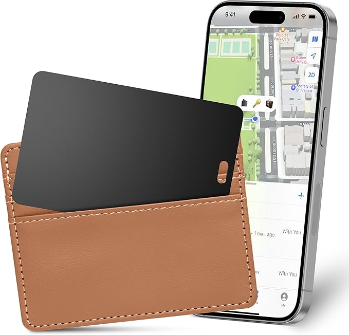 Compact GPS Locator Tracker - Secure Your Wallet, Keys & Belongings Elderly/Children For Apple iOS Device/Works with Apple Find My