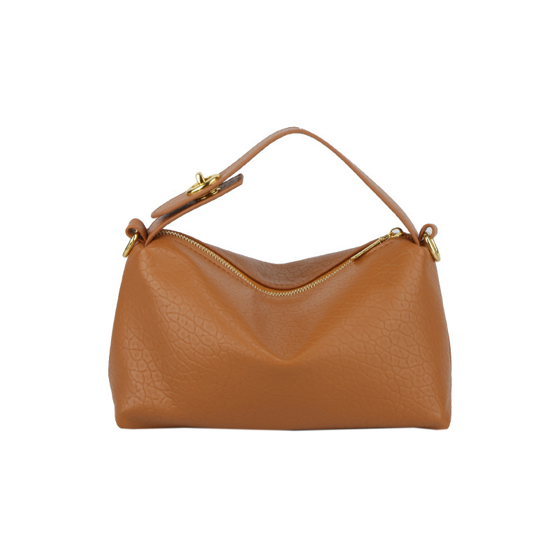 Large-capacity bag women's 2025 spring and summer new Korean version lychee pattern shoulder messenger bag retro Boston women's bag