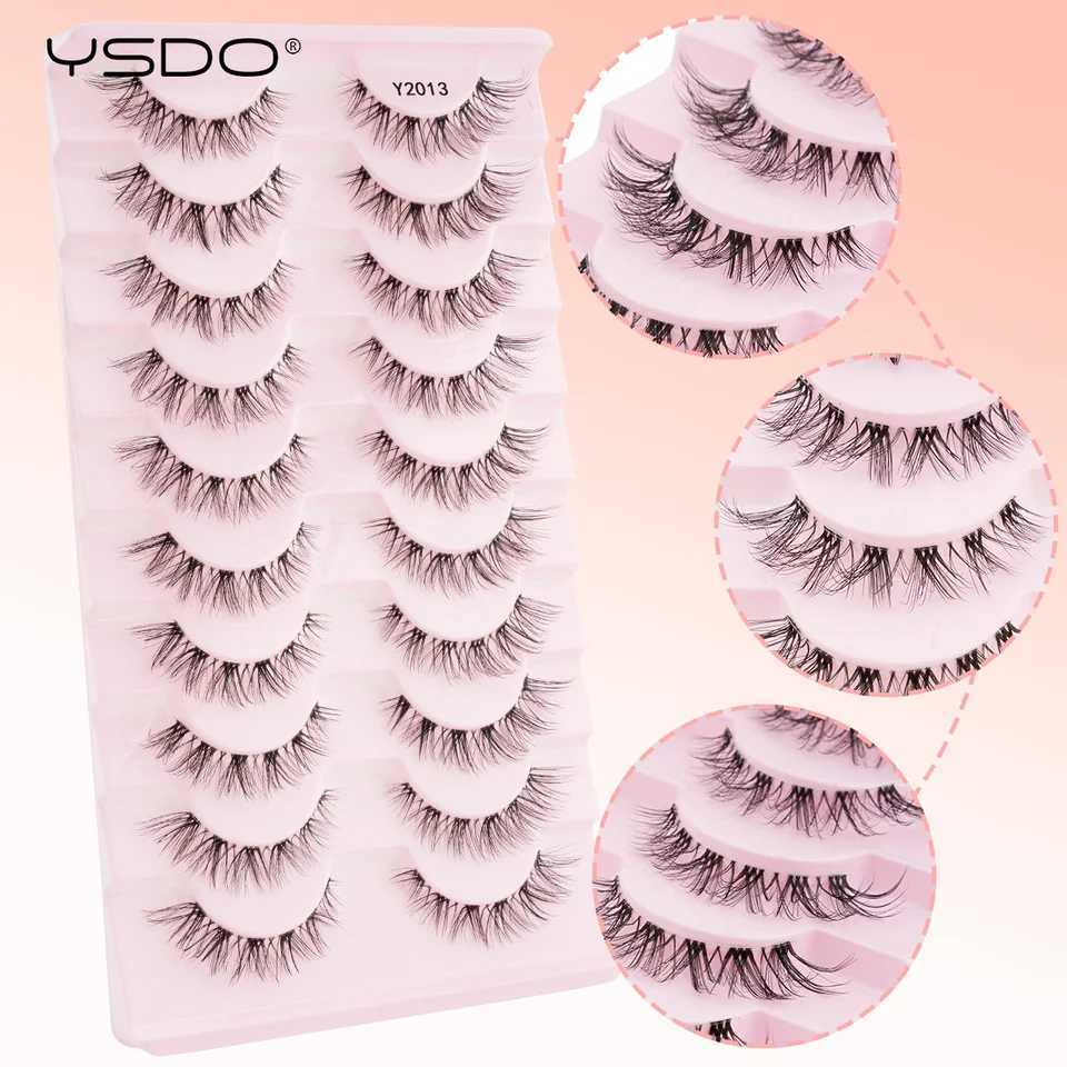 10 Pairs Natural Long Eyelashes Wispy Soft 3D Mink Lashes Reusable Cat Eye Lashes Makeup Eyelash Extension Faux Cils Z250730