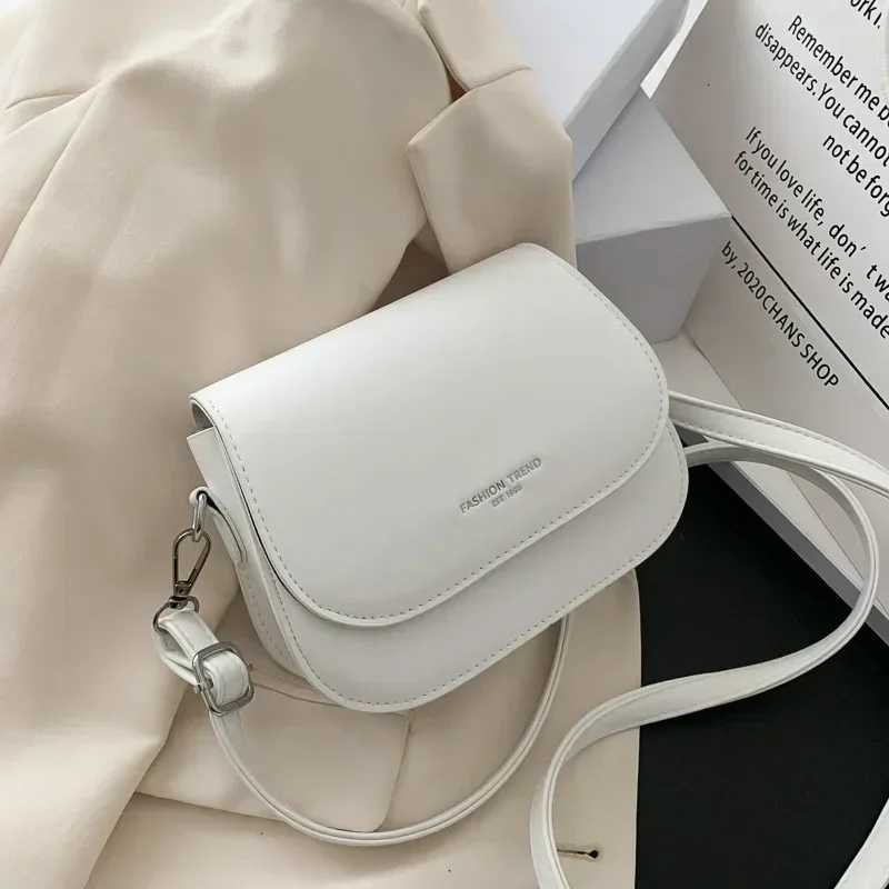 Trendy Saddle Shoulder Bag Women PU Leather Crossbody Bag Simple Solid Color Flap Messenger Bag Fashion Handbags Pouch Y250730