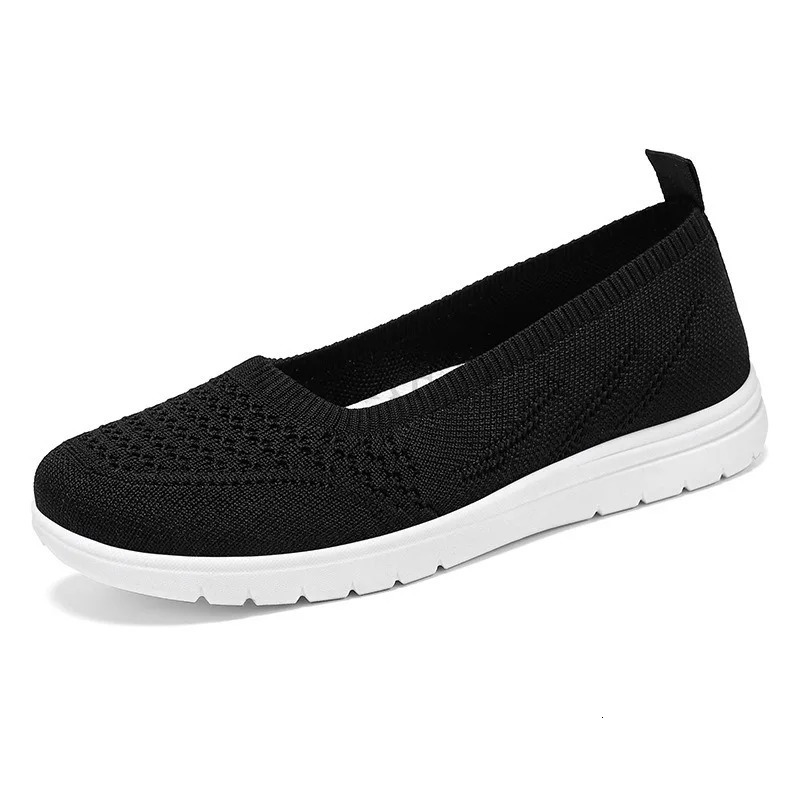 Womens Slip On Solid Color Shoes Summer Fashion Mesh Breathable Casual Shoes Walking Non Slip Platform Sandals Flats Loafers 250724