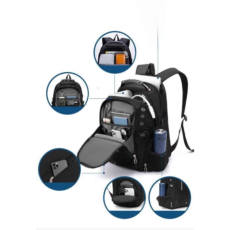 Designer Luxury Waterproof Inch Laptop Men Airplane Travel Backpack Women Oxford Rucksack Male School Bag Modern Mochila