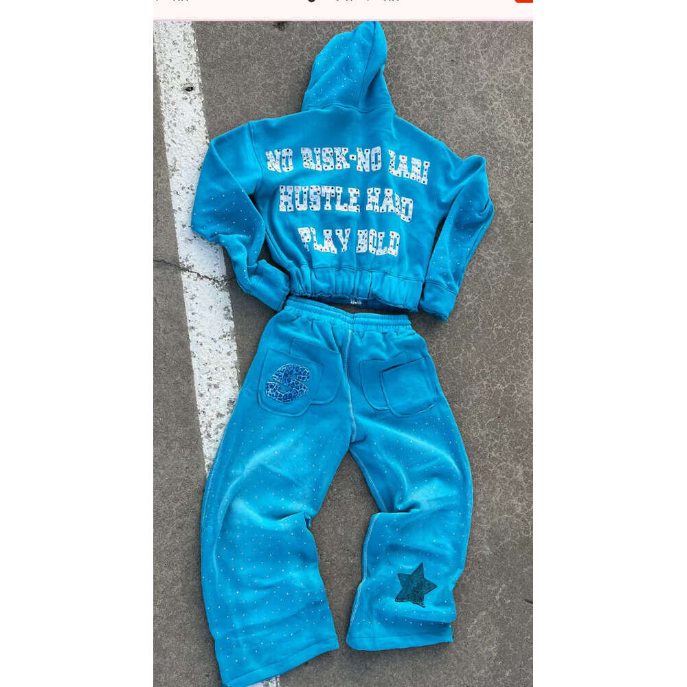 Spring Autumn Winter New Sweatshirt Fashion Sports Long Sleeve Pullover Hoodie Two-Piece Set