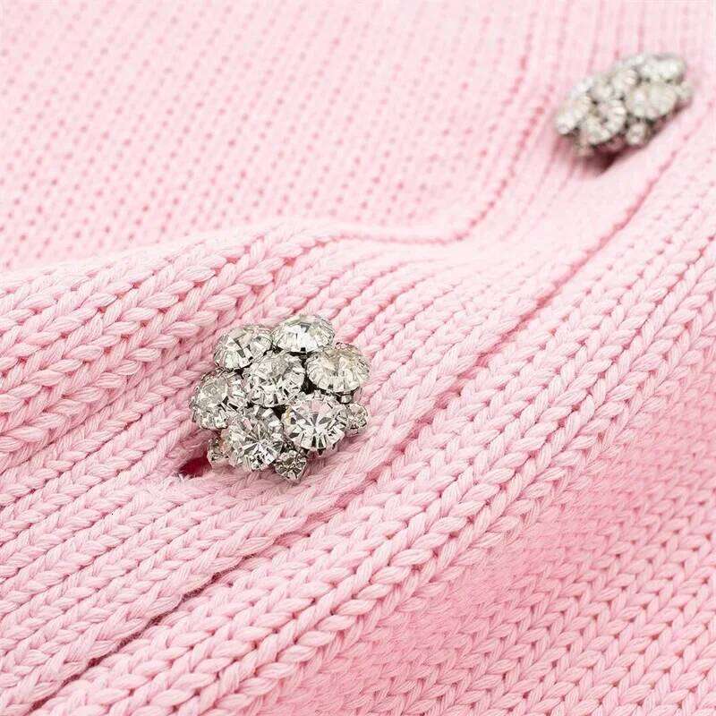 Designer Clothing 2025 MSNOLOA Spring Summer Casual Knitted Single Breasted O-Neck Pockets Cardigan Half Sleeve Women Sweaters