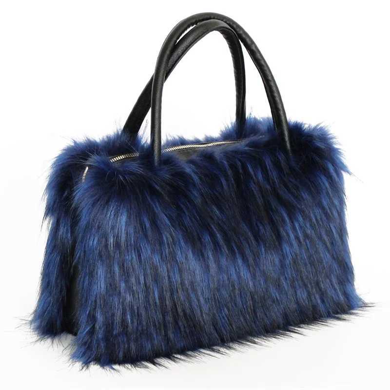 Womens Bags for Women Faux Fur Plush Bag Cute Tote Bags Autumn Winter Fashion Solid Color Handbag Women Travel Shoulder Bags G250729