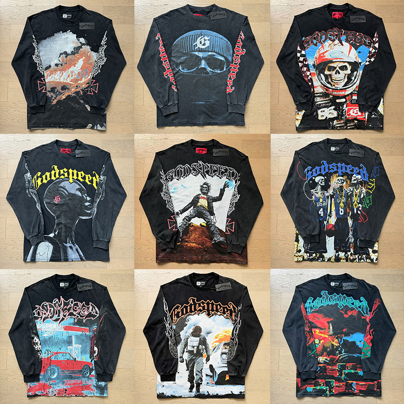 t shirt long sleeve designer graphic tee tshirt mens womens casual loose hip hop rock streetwear long shirt