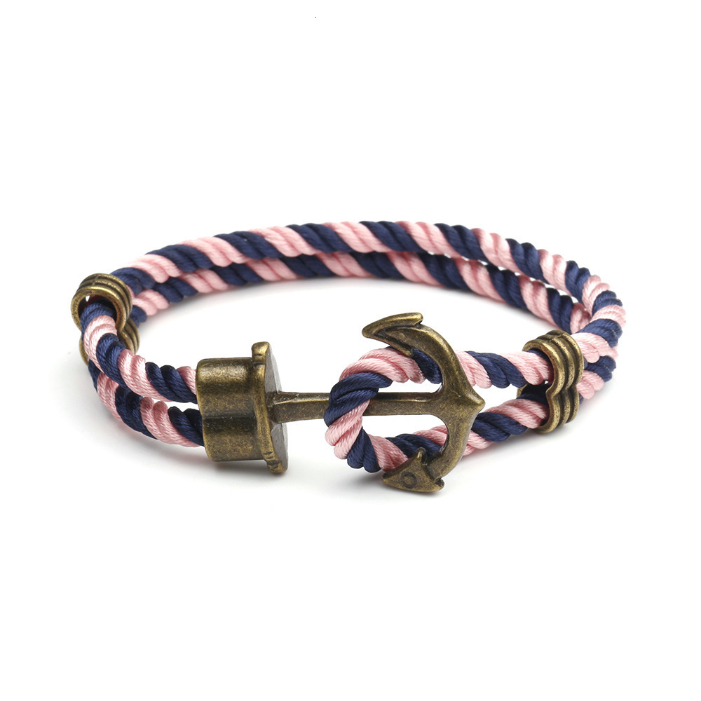 Navy Anchor Bracelet European And American Street Fashion Retro Handmade Designer Bracelet Unisex Couple Bracelet Trendy Men's Madam Personalized