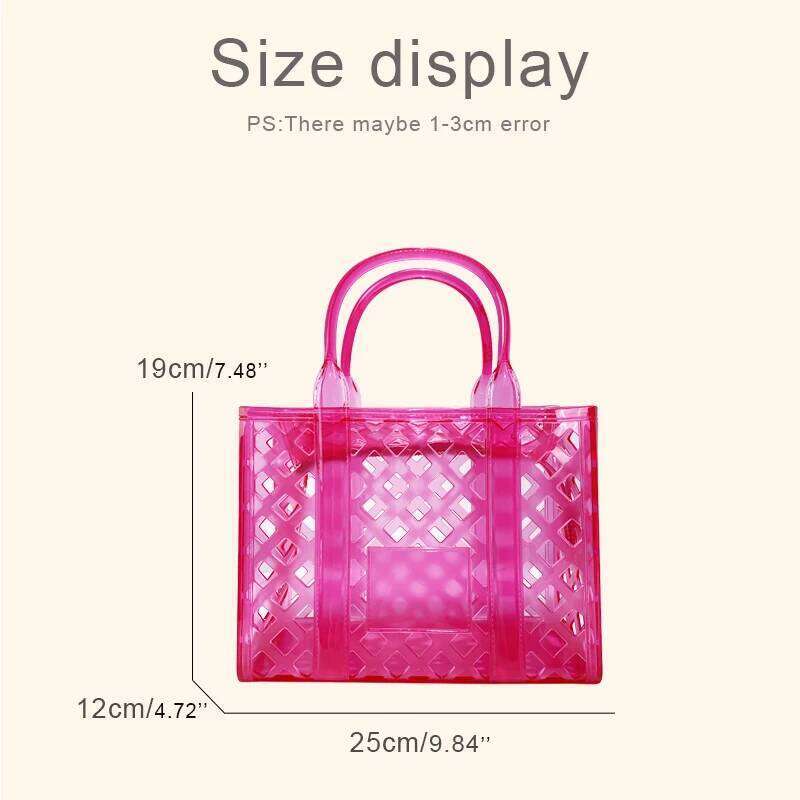 Fashion Box Jelly Tote Bags For Women Designer Handbag And Purses 2025 New In PVC Letter Hollow Top Handle Small Shoulder